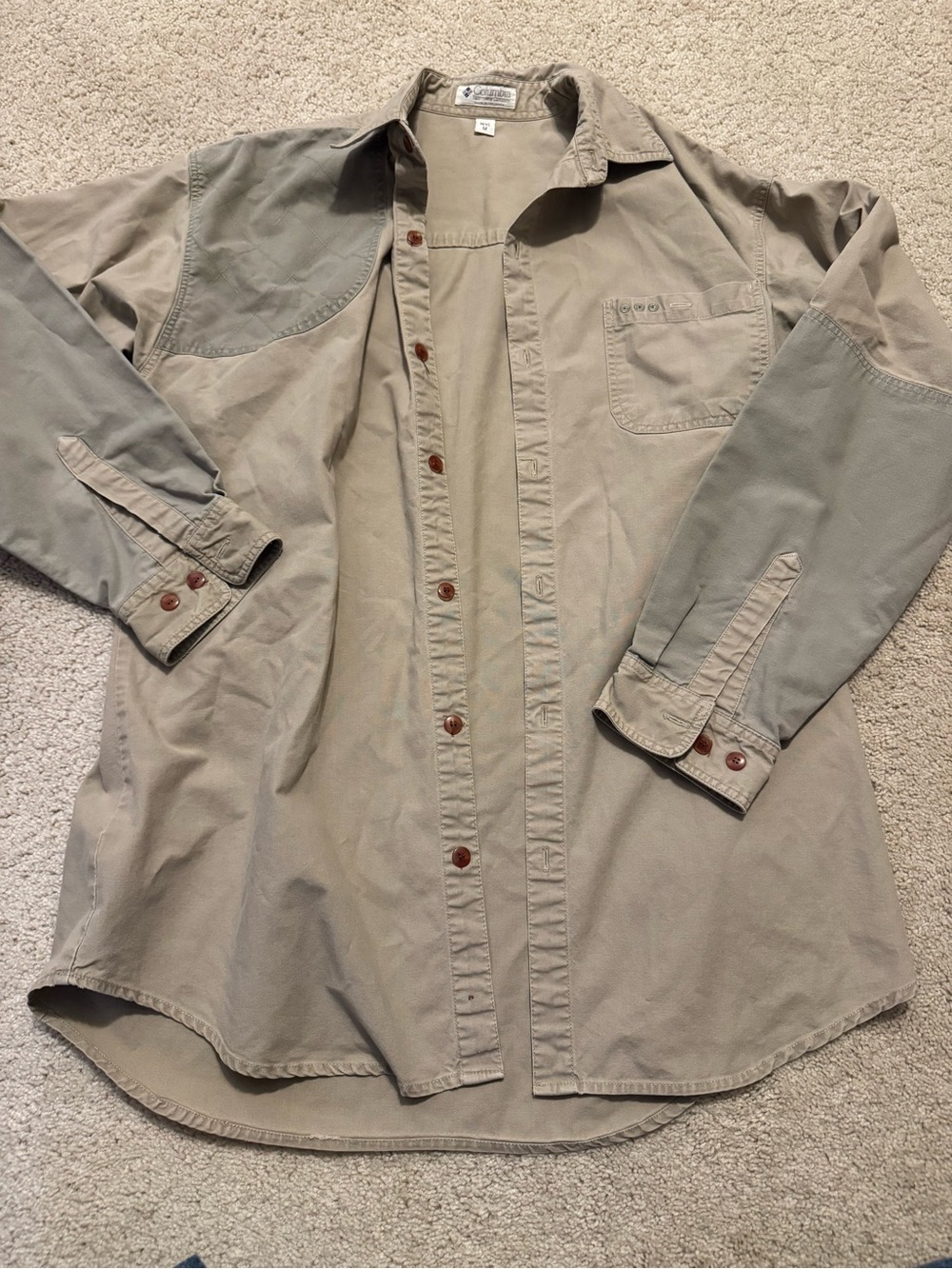 Columbia Men’s Two-Tone Utility Shirt Jacket - Taupe & Olive
